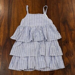 Vignette Size 5 Blue and White Striped Girls Summer  Dress